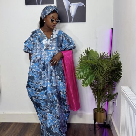 Funmi Bubu Blue Elegant Gown – House of Toffy