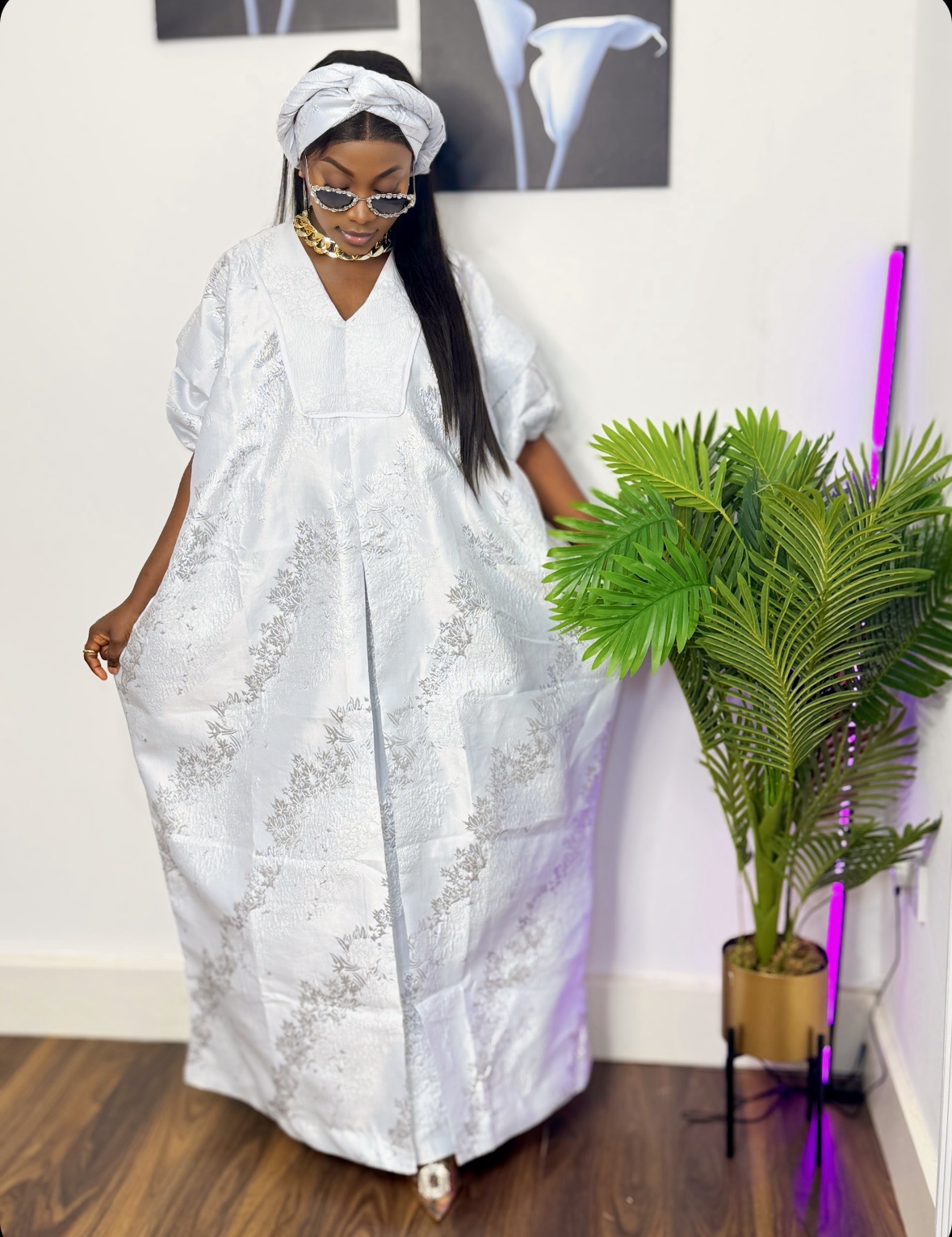 Funmi Bubu White Elegant Gown – House of Toffy